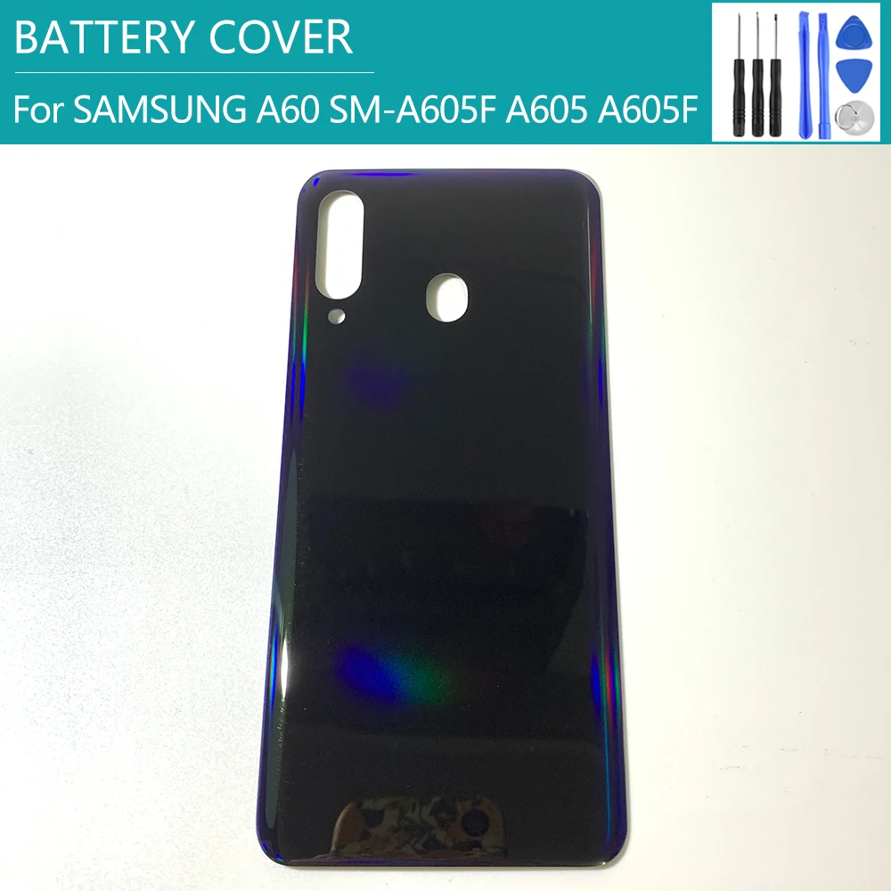 

For SAMSUNG Galaxy A60 2019 SM-A605F A605 A605F Back Battery Cover Door Rear Glass Housing Case Replace Battery Cover