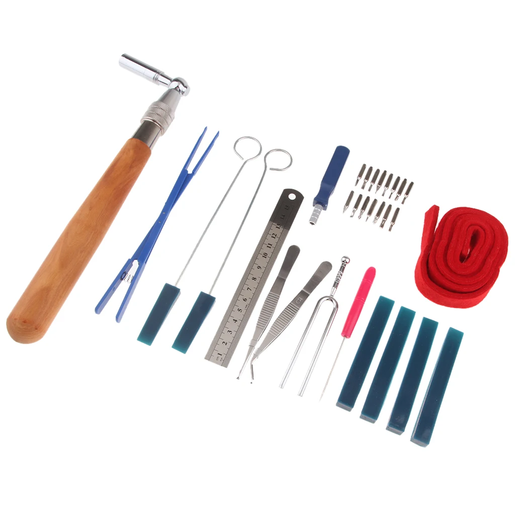 

30pcs Musical Piano Tuning Rubber Mute Temperament Strip Fixing Tools Kit Maintenance Set