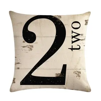 

Letter Printed Cushion Covers Pillowcase Sofa Cushions Linen Home Decor Throw Pillow Case 45*45cm
