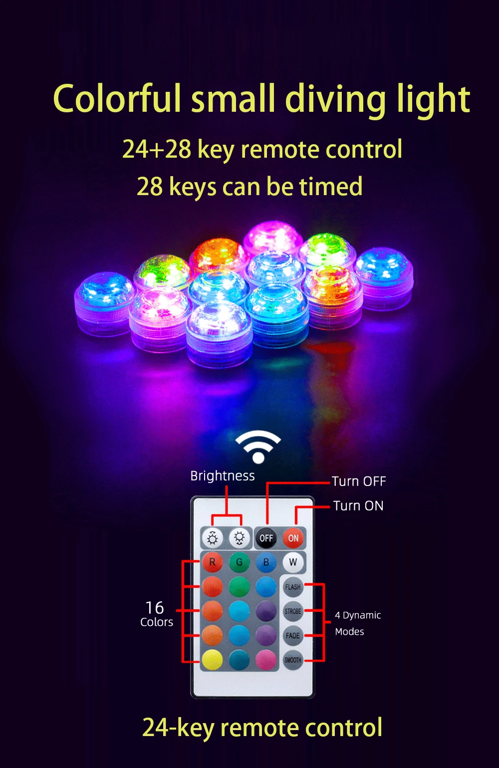 Waterproof Battery Operated Multi Color Submersible LED Underwater Light For Fish Tank Pond Swimming Pool Wedding Party Decor best underwater boat lights