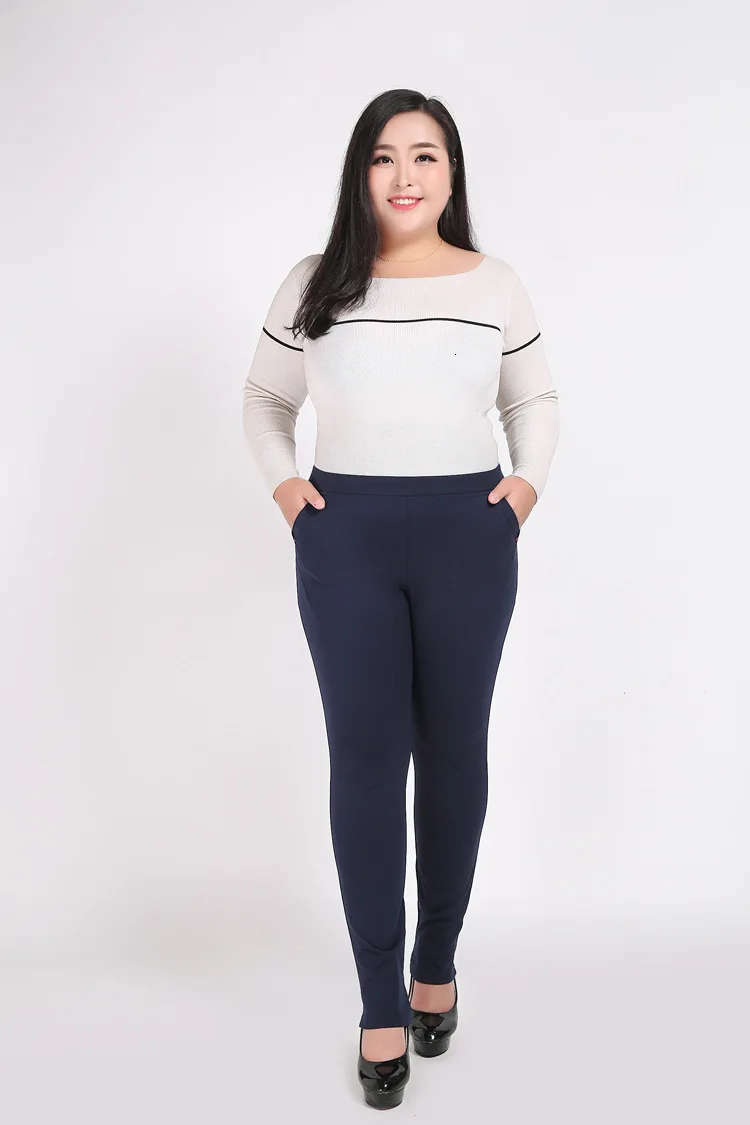 2018 плюс размер 5xl, 6XL, 8XL, 9XL эластичные женские брюки-карандаш черные обтягивающие фитнес штаны большого размера офисные женские брюки