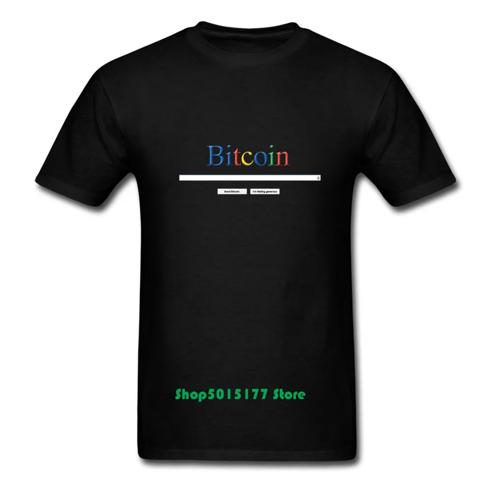 Новые дизайнерские футболки Bitcoin_Google Мужская футболка с круглым вырезом и