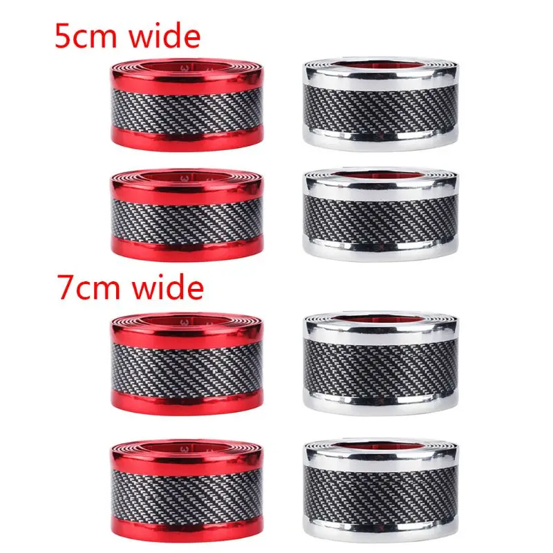 

Car Styling Exterior Carbon Fiber Rubber Protector Door Sill Sticker Auto Cars Bumper Strip