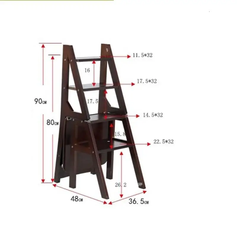 MODEL O Dobravel Tangga Lipat детская ванная комната tabrete Plegable Cocina Escalera Madera стул Escabeau стремянка - Цвет: MODEL O