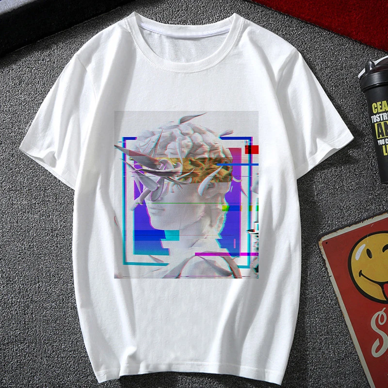 Новинка, женская одежда, эстетика vaporwave, искусство Харадзюку, панк стиль, мода, уличная одежда, спортивный костюм, индивидуальная женская футболка - Цвет: 4344