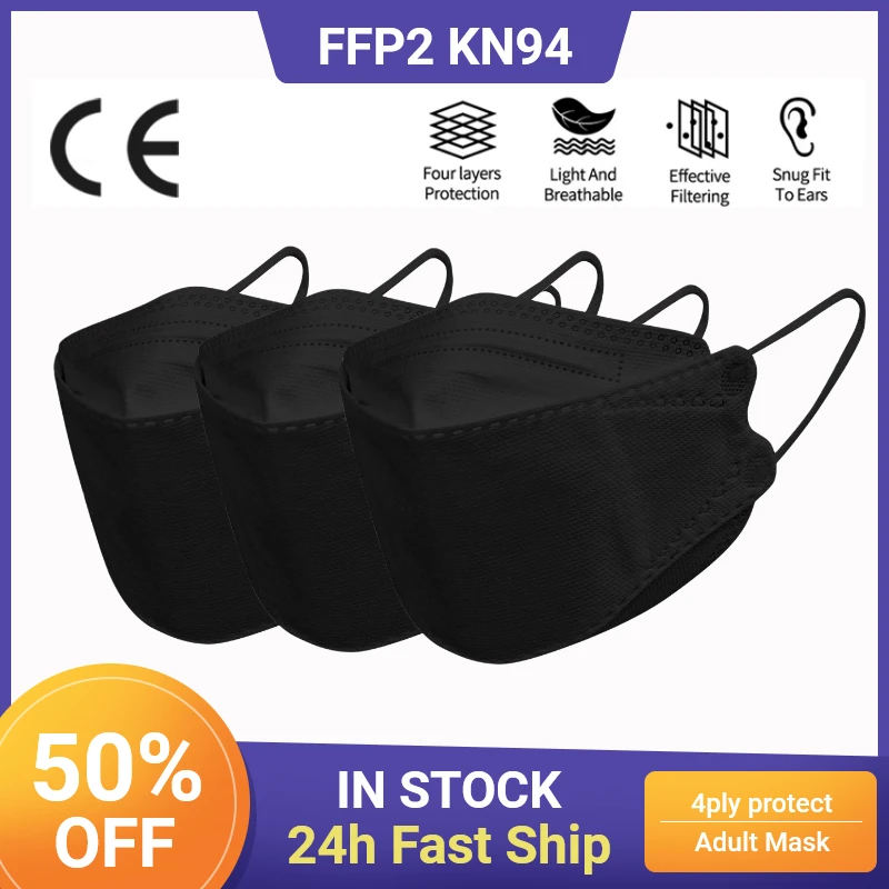 10 100PC Fabric KF94 Mouth Mask ffp2 Fish Mask Safety Mask Face