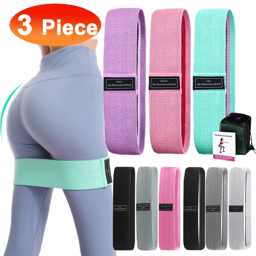 3PCS/Lot Fitness Rubber Band Elastic Yoga Resistance Bands Set Hip Circle Expander Bands Gym Fitness Booty Band Home Workout