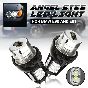 

2 Pcs 6500K LED Marker Light Angel Eyes LED Side Light Bulb Headlights White for BMW E90 E91 3 Series