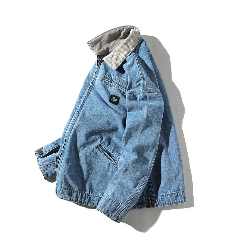 

2019 New Style Japanese-style Popular Brand Coat Men's Autumn And Winter Contrast Color Loose-Fit Washing Jacket Casual Men'S We