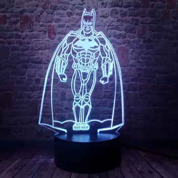 

Funny 3D Illusion Led Lamp 7 Colors Changing Sleeping Nightlight Flashing DC Batman Figure Model Toys