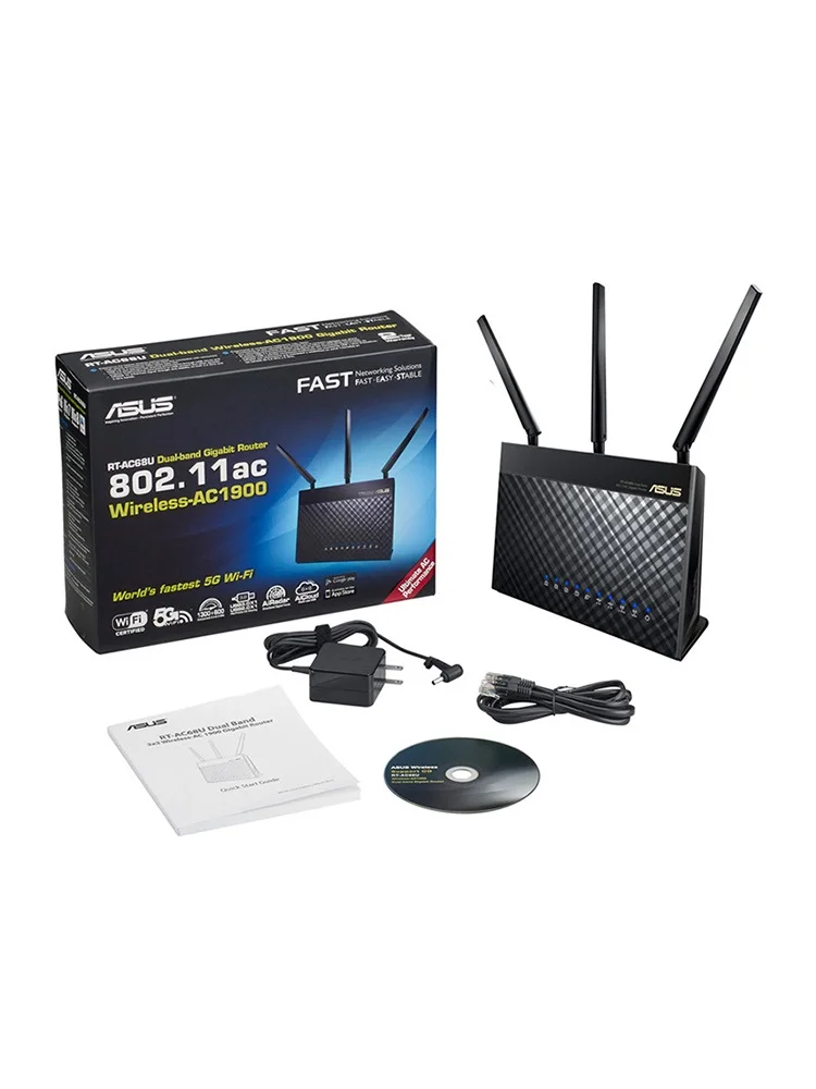 ASUS роутер wifi RT-AC68U wifi ретранслятор AImesh волоконный двухдиапазонный беспроводной AC1900M гигабитный домашний через стену высокоскоростной Интеллектуальный