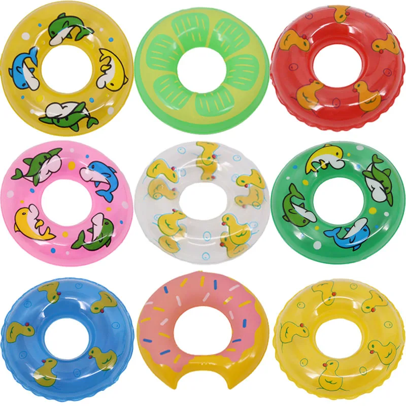 

2PCS / 5PCS Mini Doll Swimming Buoy Mix Styles Toy Ring Summer Bath Float Dollhouse Life Buoy Accessories For Barbied