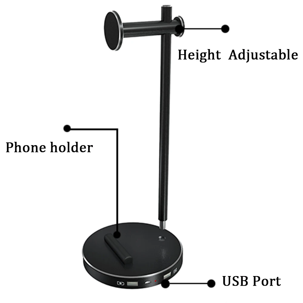 Встроенный аккумулятор USB металлическая подставка для наушников настольная полка для хранения Гарнитура держатель стойка внешний аккумулятор для всех наушников