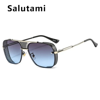 

Vintage Thick-edged Grid Square Sunglasses For Men 2020 New Alloy Uv400 Brand Sun Glasses Male Black Brown Shades Women Eyewear