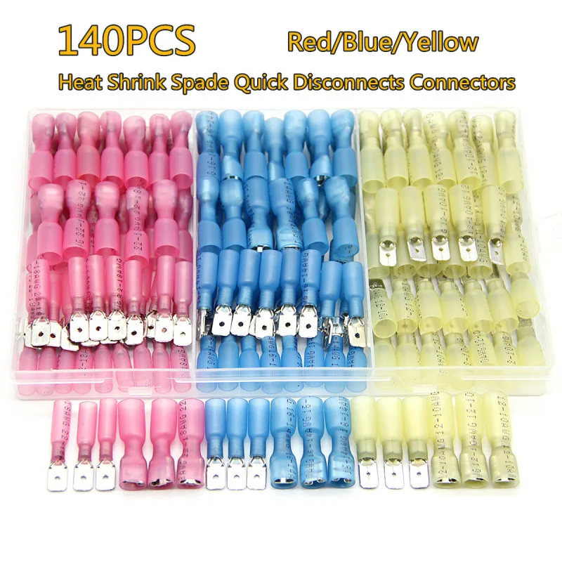 

Cross-border explosion waterproof shovel-shaped band word-in-terminal heat shrink fast terminal 140pcs combination box