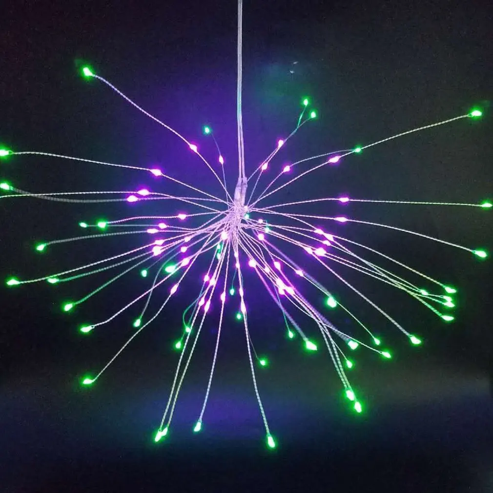 Led Copper Wire Starburst Lights Battery Operated Dimmable String Light Indoor Outdoor Christmas Festive Decoration Fairy Light