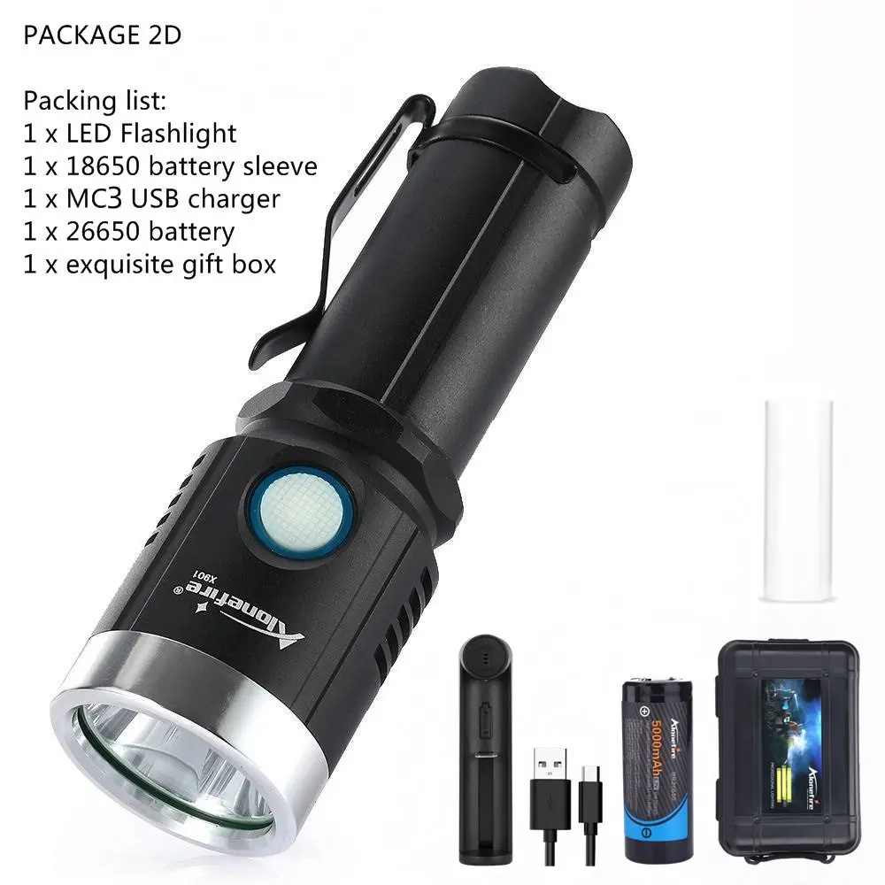Tactics flashlight AloneFire X901 usb светодиодный вспышка светильник 26650 перезаряжаемые CREE XML L2 заполнить светильник вспышки светильник светодиодный фонарь ультра яркие красные/зеленые/Защита от влаги - Испускаемый цвет: Tactics flashlight