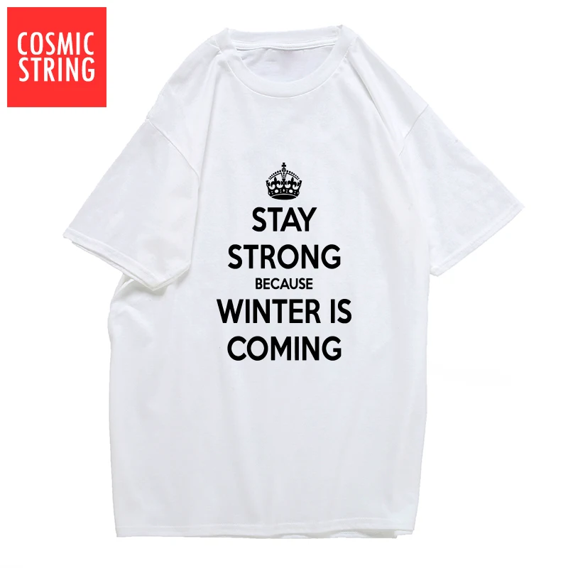 Футболка COSMIC STRING мужская с надписью cool stay strong крутая Повседневная рубашка
