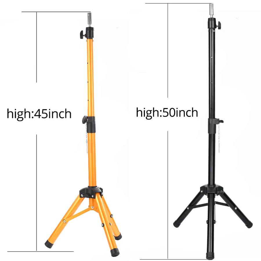 Alileader New 125Cm Wig Stand Wig Tripod With Mannequin Canvas Block Head Adjustable Tripod Stand And  Wig Making kit TPins Gift