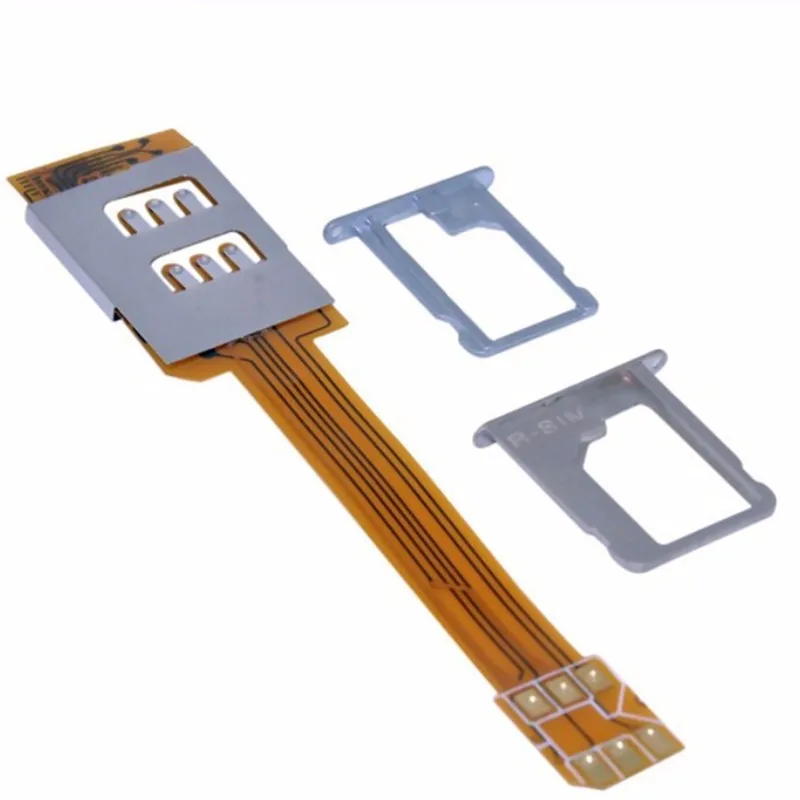 Смартфон sim-карта адаптер для iPhone 5 5S 5C портативный двойной sim-карты адаптер конвертер один режим ожидания гибкий кабель лента 1 шт