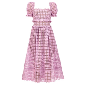 

2020 new arrvive pink long women square dress