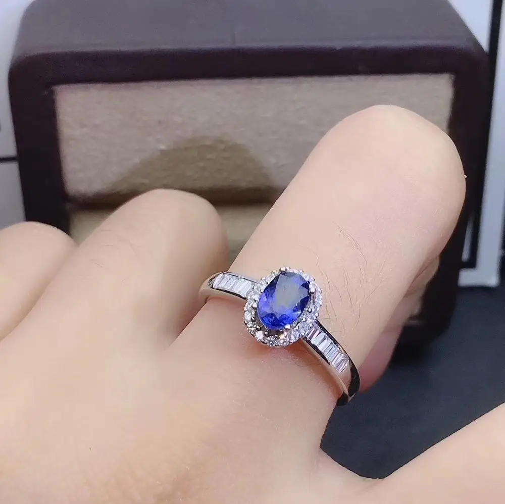 Натуральный Синий сапфир драгоценный камень S925 Серебряное кольцо кулон серьги натуральный драгоценный камень ювелирный набор модный бант девушка подарок ювелирные изделия
