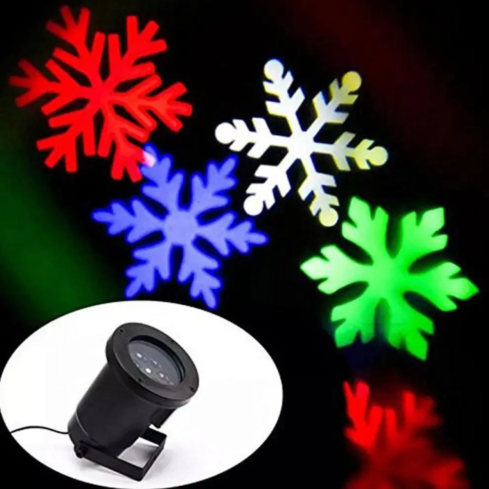 RGB Открытый водонепроницаемый сад дерево движущийся снег лазерный проектор Снежинка светодиодный светильник для сцены Рождественский светильник s