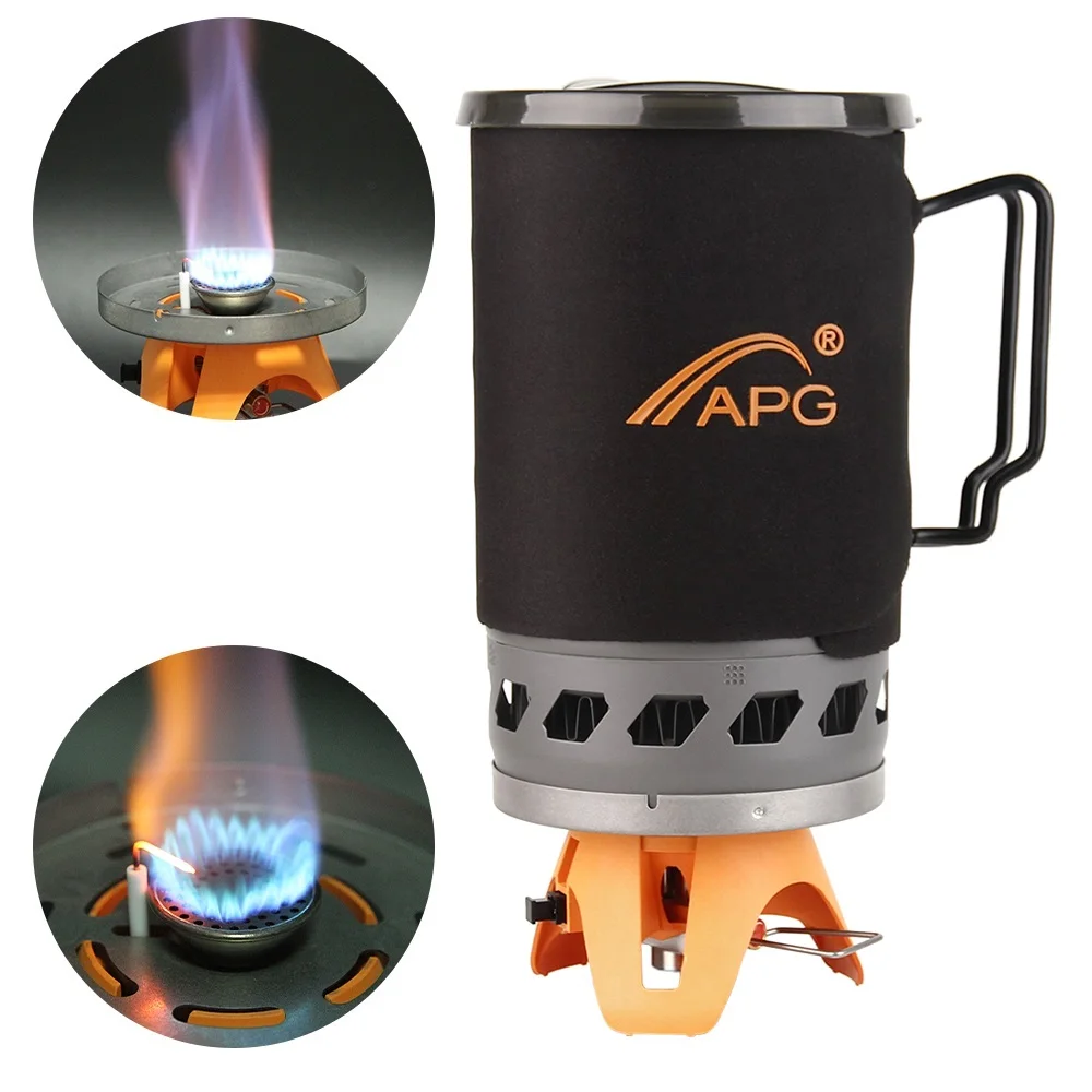 

Cooking Pot Gas Burner Stove Set with Gas Adapter Outdoor Camping Stove Set Cookware for Camping Hiking Backpacking Picnic