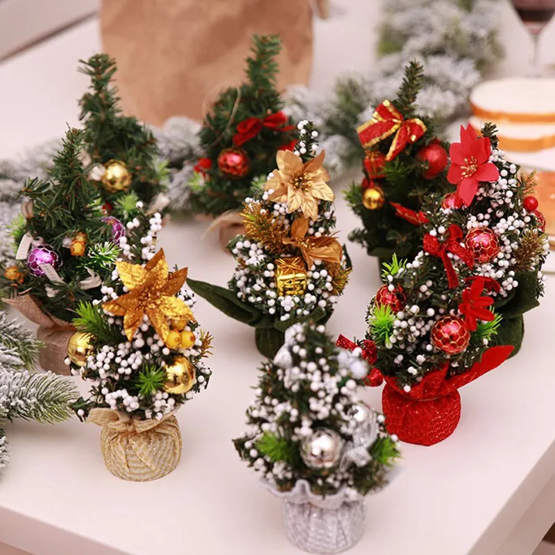 Новогодний Праздник Рождественская елка Цветок мини настольный стол XmasTree украшения вечерние украшения для дома и офиса подарки для детей