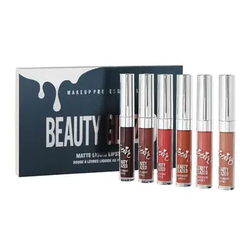 

6pcs/set Liquid Lipstick Lip Gloss Professional Makeup Maquiagem Long Gloss Lips Lasting Matte Kit Lip Lipstick O4Q0