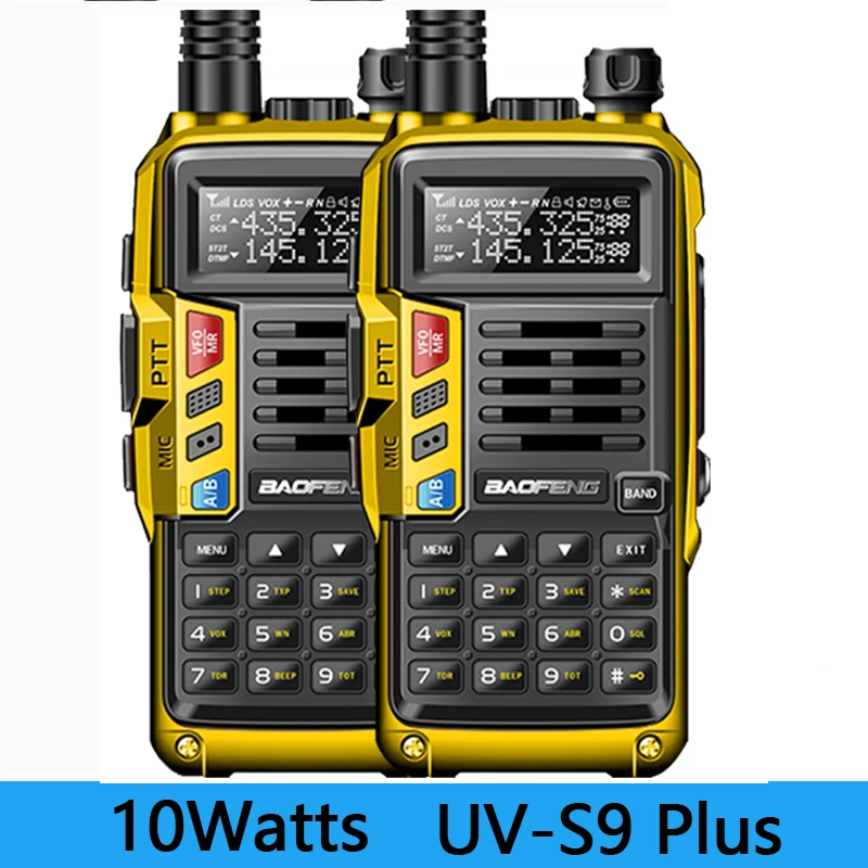 BaoFeng UV-S9 PLUS-Walkie Talkie potente de 10W, transceptor de Radio CB, juego de Radio portátil de 10km de largo alcance para viajes de caza, 2 uds.