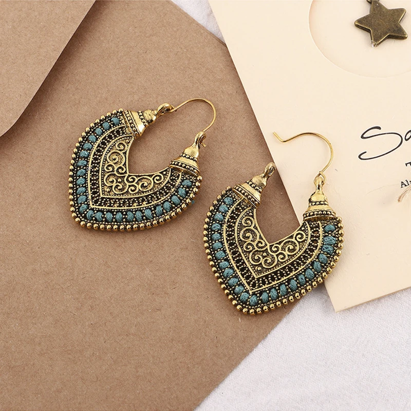 Love Backs pendientes de ganchillo hechos a mano para mujer, aretes de Retro, elegantes, en forma de corazón, producto nacional de viento|Pendientes con forma de gota| - AliExpress