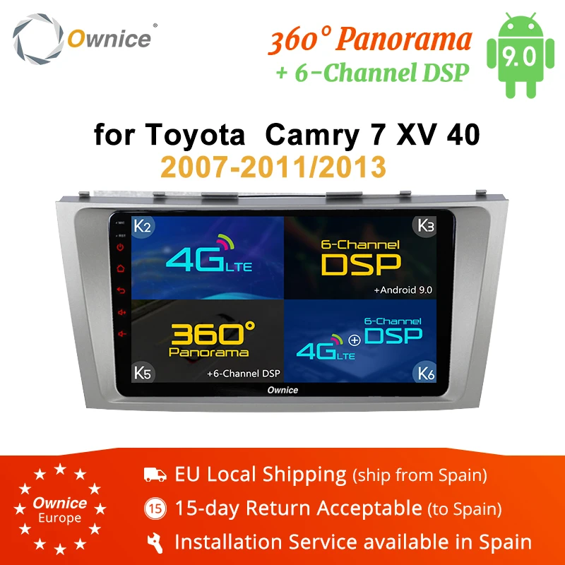 Ownice K3 K5 K6 2 Din Android 9 0 автомобильный аудио dvd-плеер для Toyota Camry 2007-2011 2013 радио 4G LTE 360