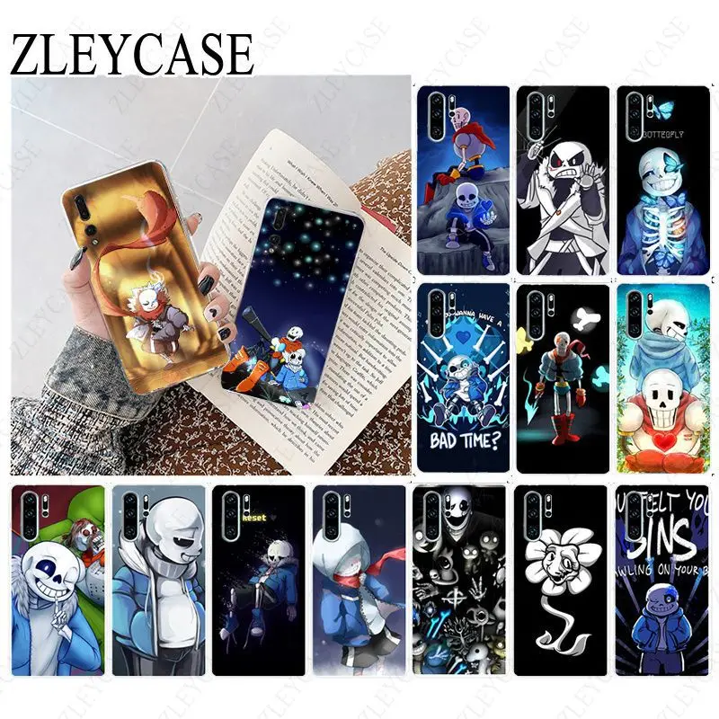 Прозрачный чехол для телефона huawei P20pro p30 p20lite P40 pro p10 p9plus honor 20 с надписью undertale papyrus