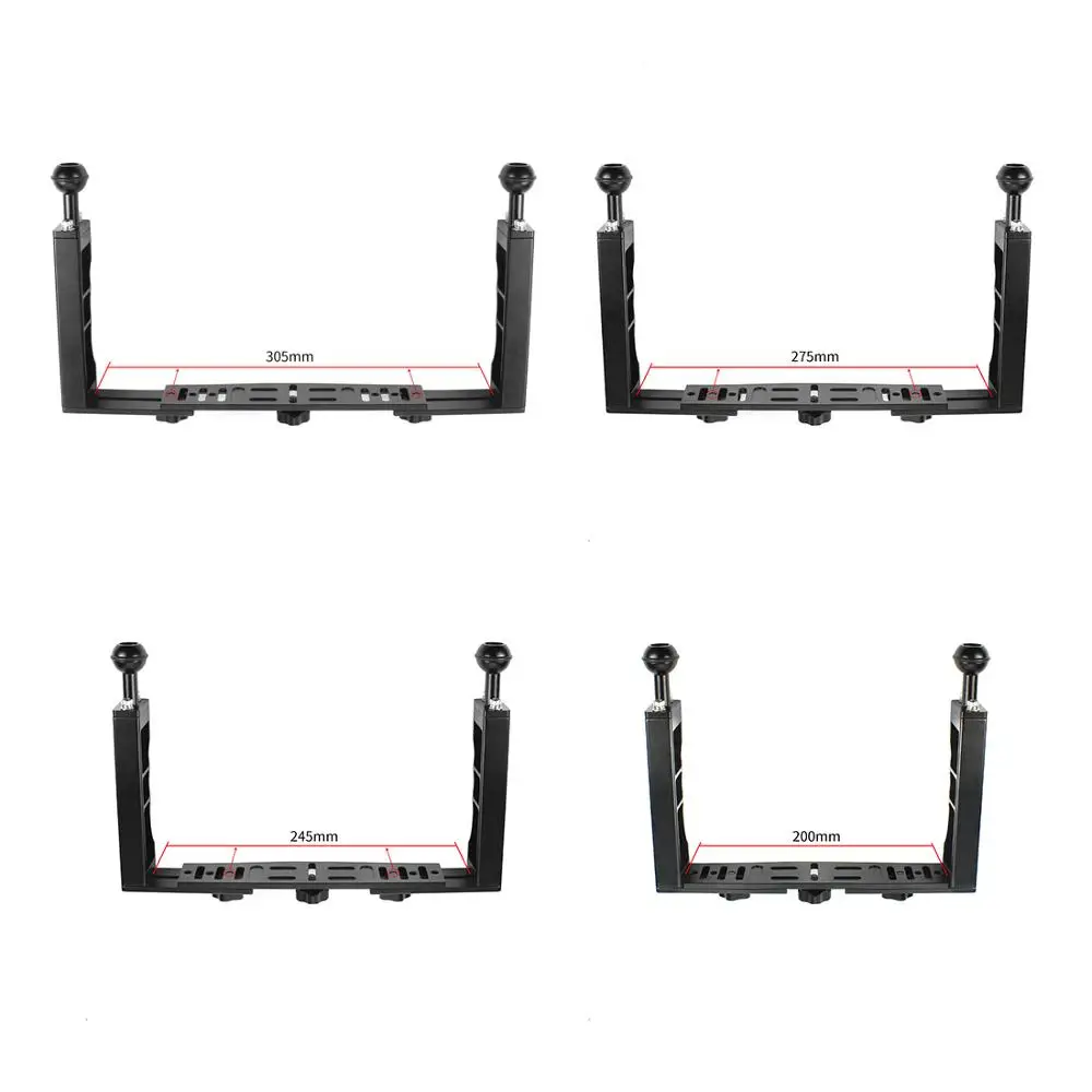  Aluminum alloy Diving Camera Holder Handle Tray Grip Bracket Flashlight Kit for Go Pro Action Camer