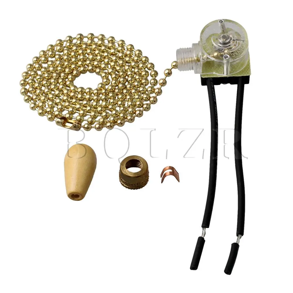  BQLZR Alloy Electric Lamp On-Off Pull Switch with Pull Chain Length 80cm Gold - 4000138608778