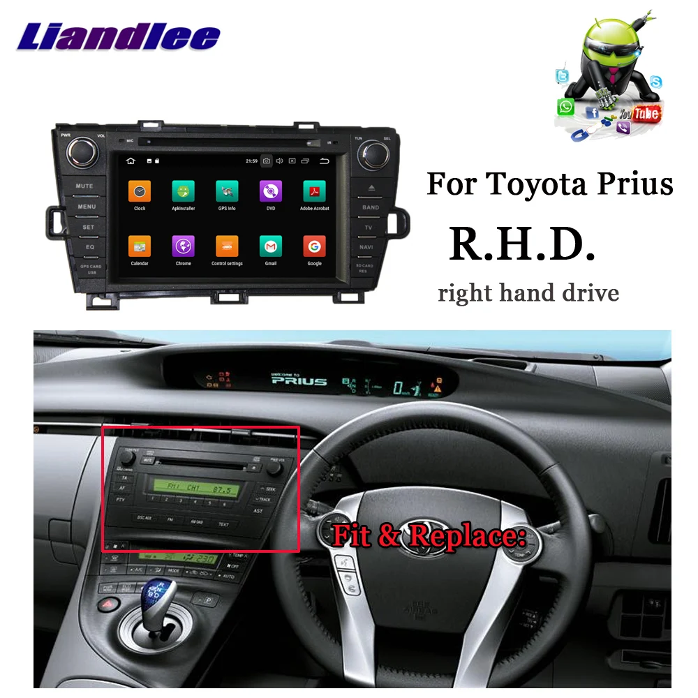 

Android 9.0 Car Media Player For Toyota Prius RHD Right Hand Drive 2009~2015 2 Din Stereo DVD DSP GPS Map Navigation Multimedia