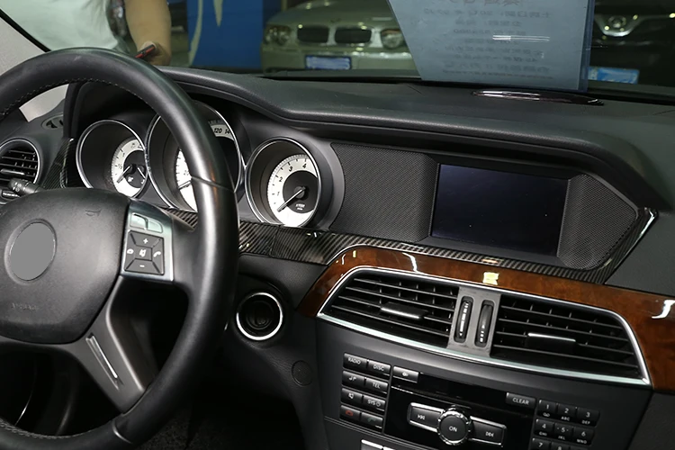 2 шт. углеродное волокно ABS для салона автомобиля Приборная панель для Mercedes Benz C Class W204 2011-2013 автомобильные аксессуары
