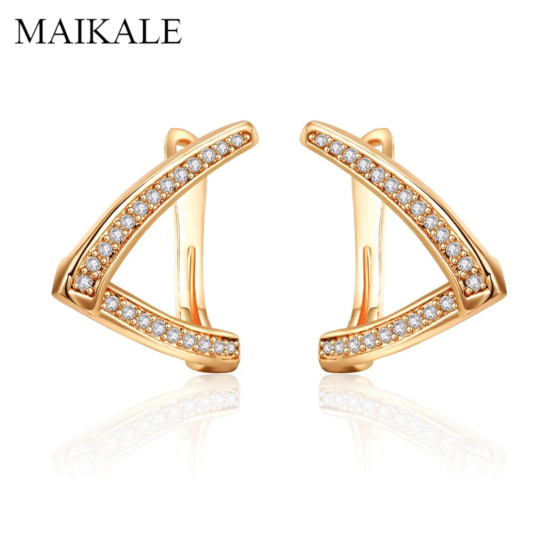 MAIKALE, милые геометрические циркониевые серьги-гвоздики, необычные серьги AAA, серьги с цирконием кубической огранки для женщин, новые модные ювелирные изделия, подарок