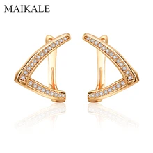 MAIKALE, милые геометрические циркониевые серьги-гвоздики, необычные серьги AAA, серьги с цирконием кубической огранки для женщин, новые модные ювелирные изделия, подарок
