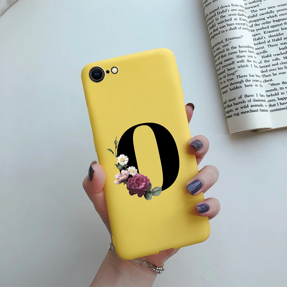 Alphabet Flower Silicone Phone Case – Soft, Stylish Bumper Cover