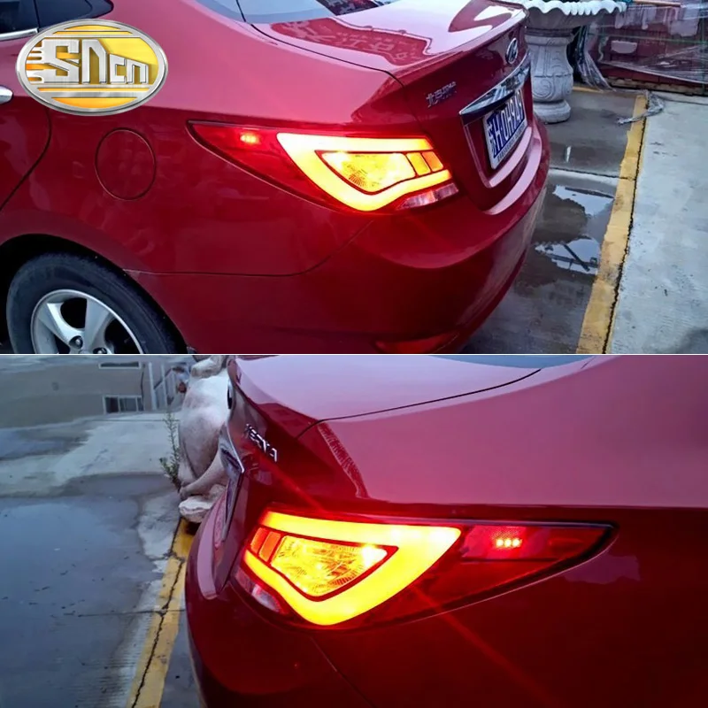 Автомобильный светодиодный задний фонарь для hyundai Accent Solaris 2012 2013 задний противотуманный фонарь+ стоп-сигнал+ Задний сигнал поворота