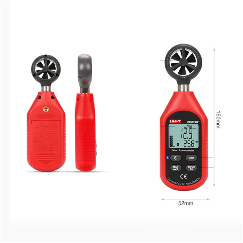 UNI-T UT363BT измеритель скорости ветра цифровой Bluetooth карманный размер Анемометр измерение термометр Мини Ветер метр Анемометр