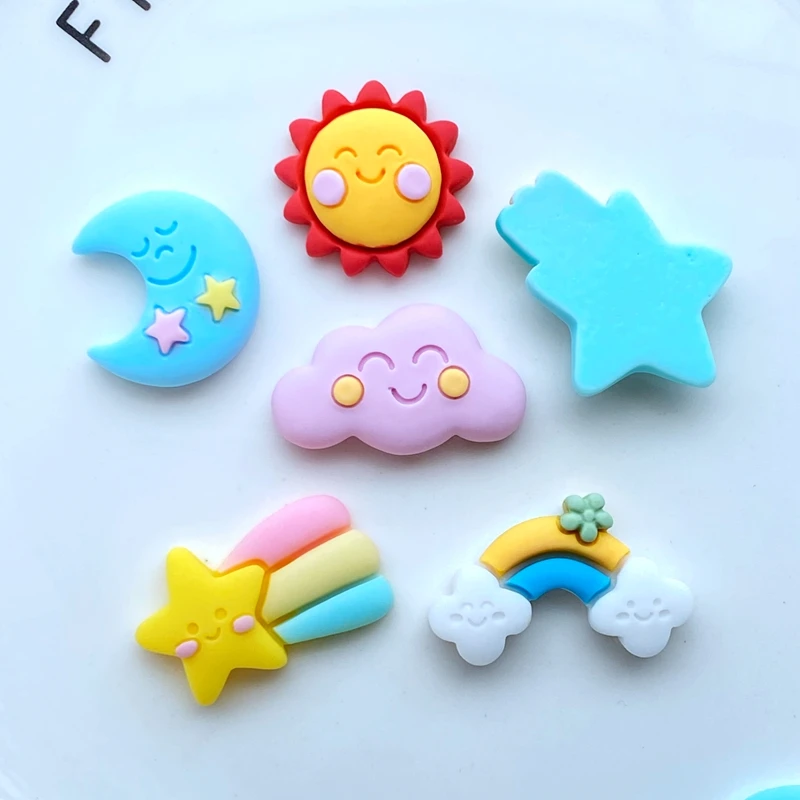 tiny unicorn figurines 12Pcs New Mixed Mini Rainbow / Sun / Meteor Flat Back Resin Scrapbooking DIY Jewelry Craft Decoration Accessorie Q03 mini horse figurines