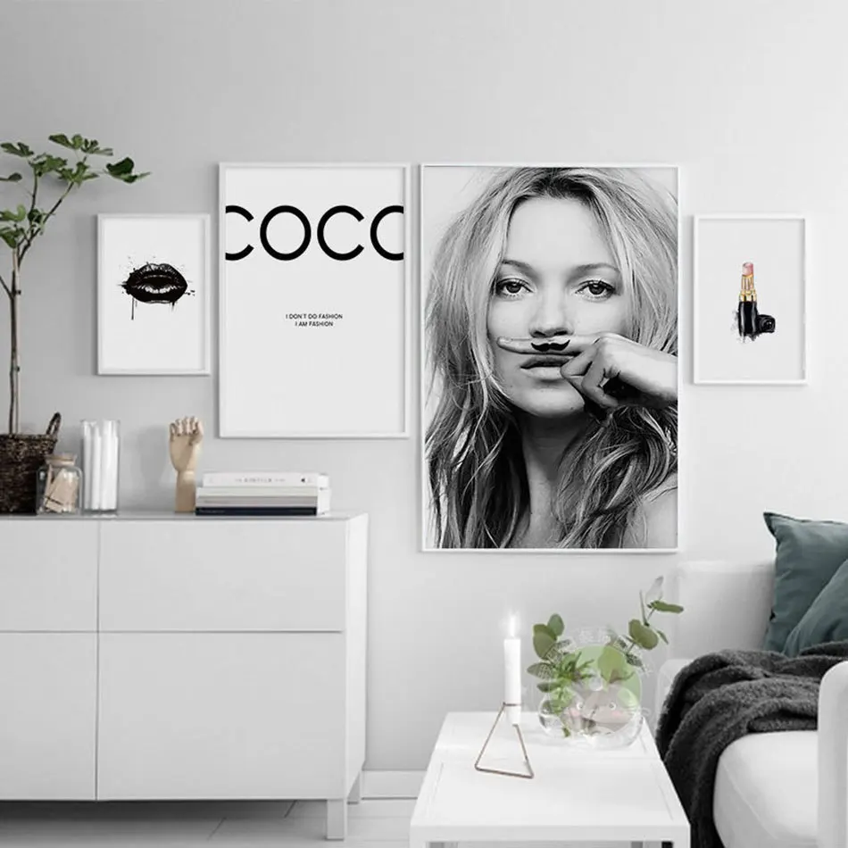 

Hot Selling Europe And America Fashion Model Lipstick Lip Red Living Room Bedroom Mural Art Frameless Decorative Painting