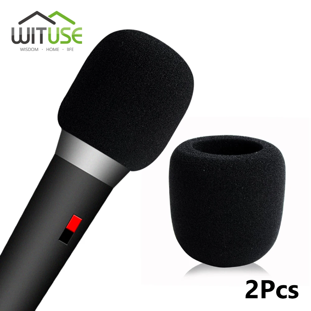 Cubierta de espuma de reemplazo negro para escenario, micrófono de mano, esponja parabrisas, PARA Karaoke, novedad de 2020, 2 uds.