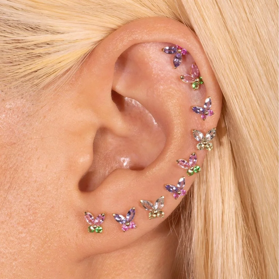 Jjfoucs Sweet Multiple Style Cz Butterfly Drop Pendientes Jjfoucs Sweet Multiple Style Cz Butterfly Drop Pendientes