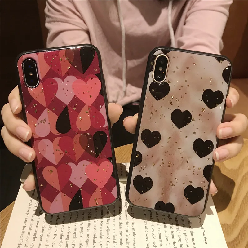 100Pcs/Lot Gold Foil Bling Exotic Phone Case For