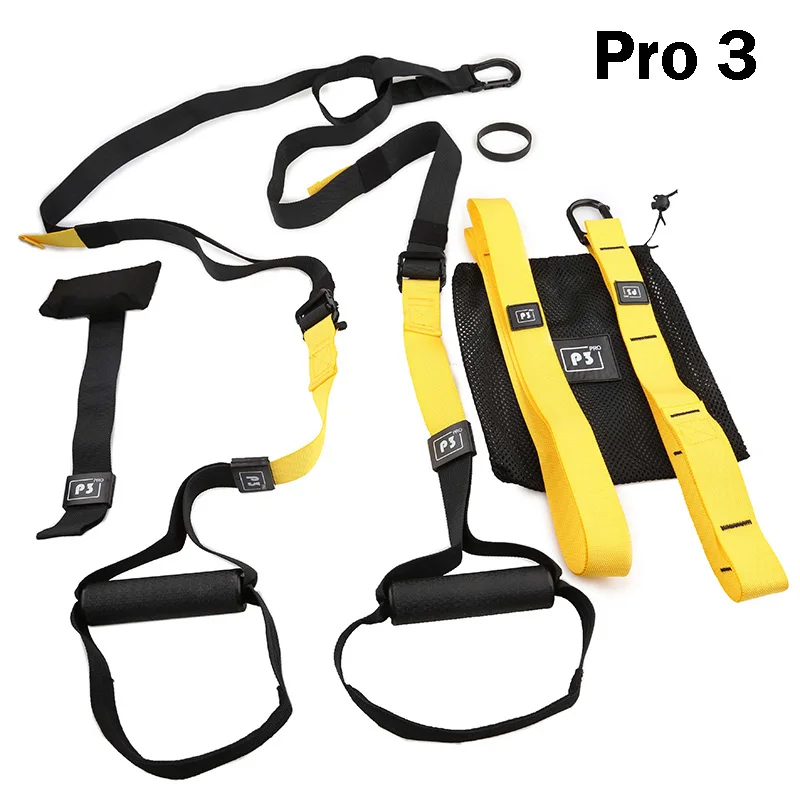 Pro 3 Yellow Эспандеры для фитнеса, подвесной пояс для тренировок, гимнастики, тренировки, подвеска для упражнений, тянущиеся эластичные ремни - Цвет: Pro 3 Yellow