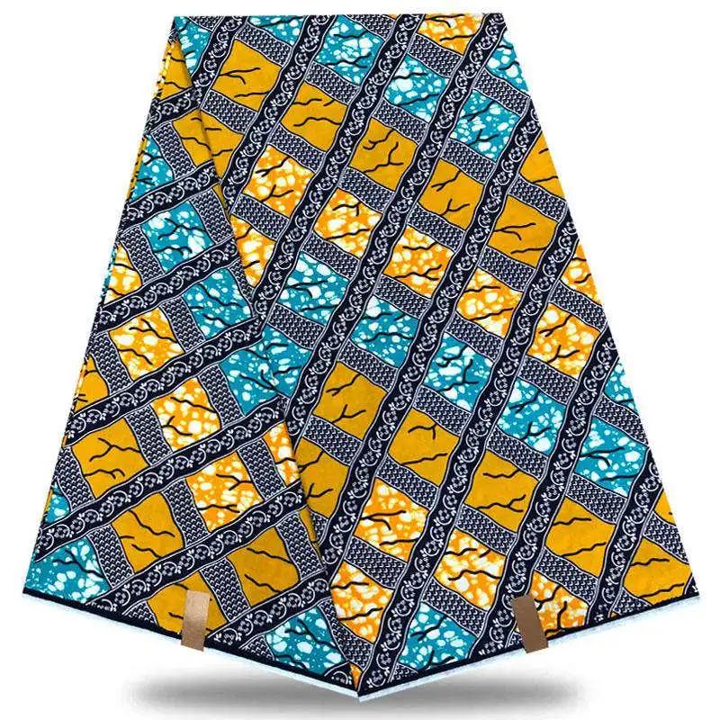 

2019 Best Selling African Ankara Wax Fabric 100% Cotton Nigeria Wax Fabric 6 Yards High Quality Dutch wax For Cloth GX-001